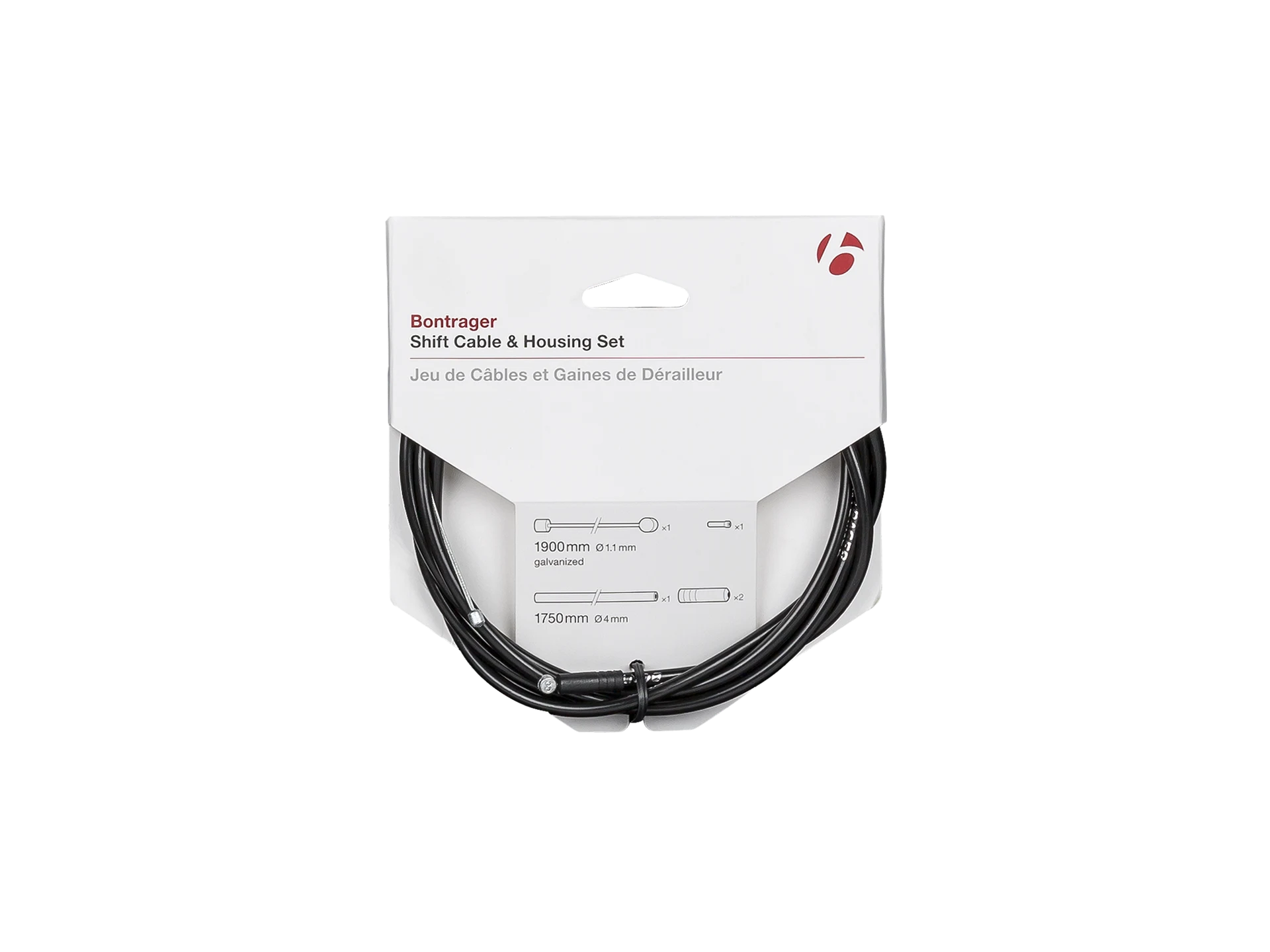 Bontrager Jeu de câble et gaine de dérailleur