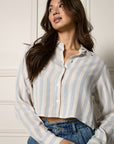 Womance Chemise Courte Rayée 4074