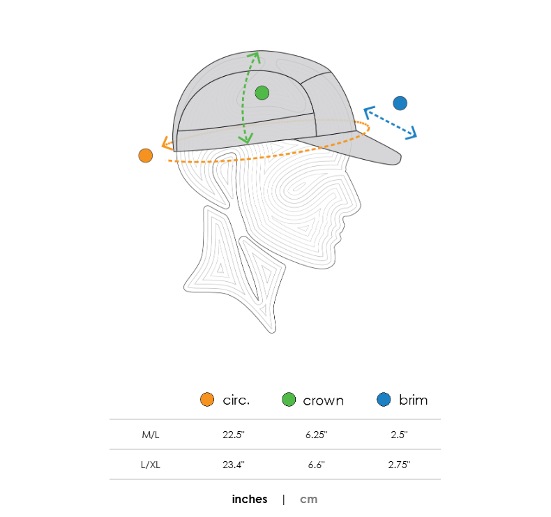 Guide des tailles desktop - Ciele Casquette Comp Bars (Unisexe)