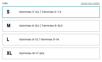 Guide des tailles desktop - Stance Bas Icon Quarter