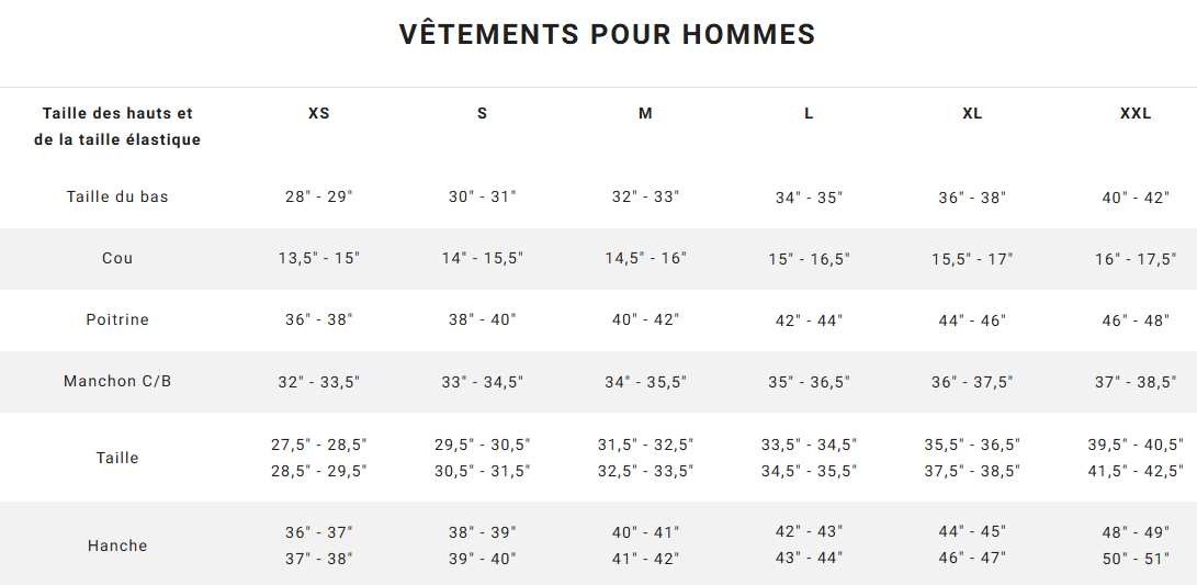 Guide des tailles desktop - Billabong T-Shirt Window Premium