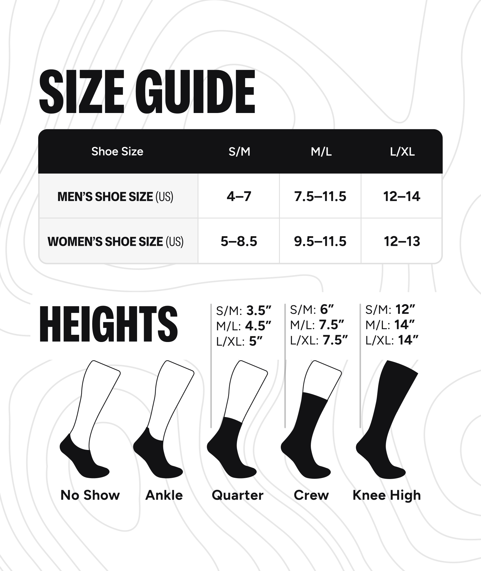 Guide des tailles desktop - Outway Bas Meow Knee High Compression