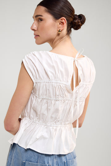 Womance Camisole Popeline à Détail Froncé 4101