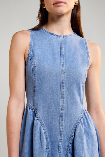 Womance Robe en Denim à effet Corset 7053