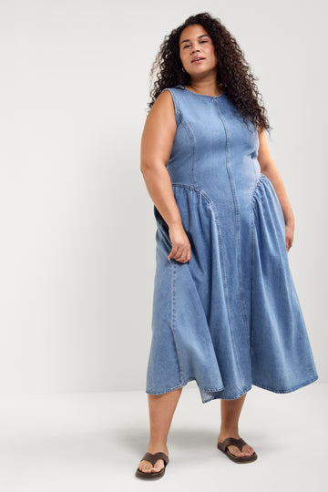 Womance Robe en Denim à effet Corset 7053