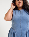 Womance Robe en Denim à effet Corset 7053