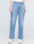 Duer Jeans Denim Lite Cargo Taille Haute