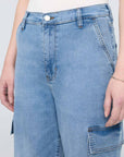 Duer Jeans Denim Lite Cargo Taille Haute
